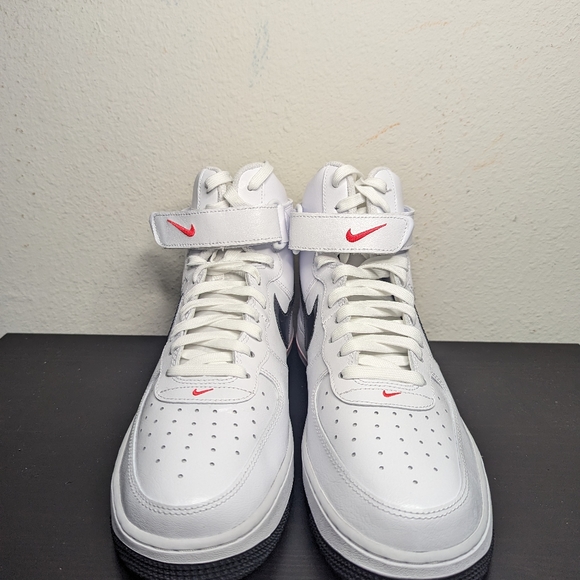 Nike Air Force 1 One High Hi Electric White Black Red FD0730 100 Uptown - Picture 2 of 9